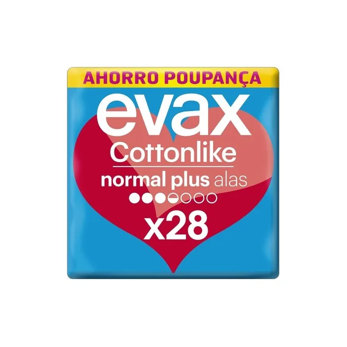 Evax Cottonlike Compress N/Plus Wings 28