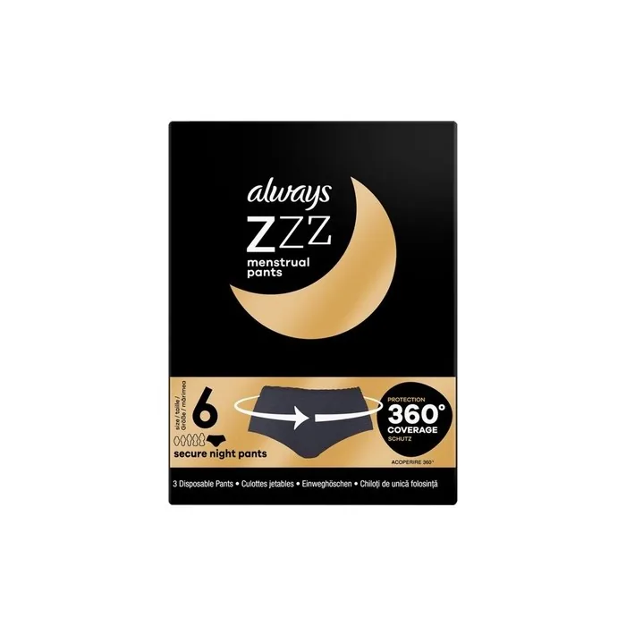 Always Zzz Menstrual Pants Secure Night Size 3644