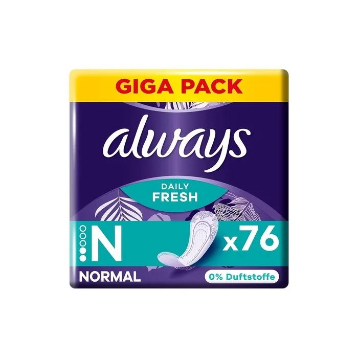 Always Daily Fresh Women's Normal Pantiliners 76 Pads Unscented