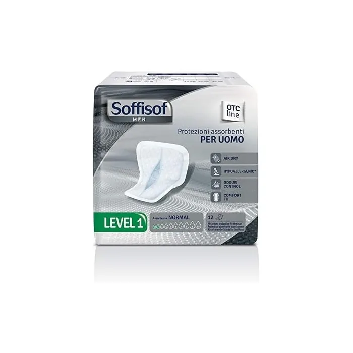 Soffisof Men's Level 1 Normal Absorbent Male Protection 12 Pads