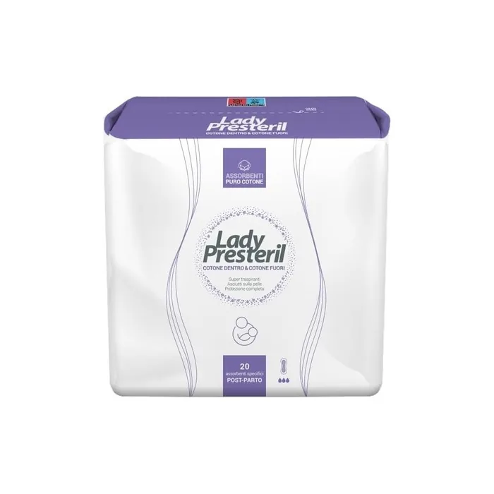 Lady Presteril Postpartum Cotton Pads 20 Pieces