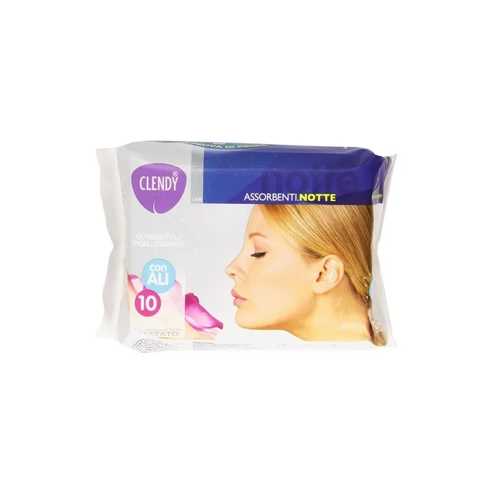 Clendy Night Sanitary Towels with Wings Pack of 10