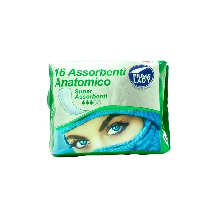 Piuma Lady Anatomical Absorbent 16 Pieces