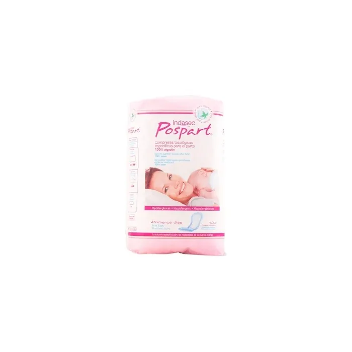 Indasec Indasec Postpartum Tocological Compresses 100 Cotton 12 Units