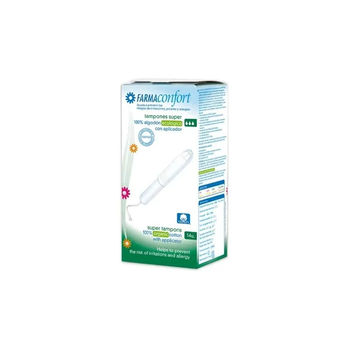 Farmaconfort Cotton Tampons With Applicator Size Super 14 Units