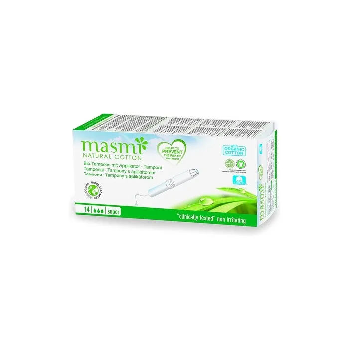 MASMI NATURAL COTTON Bio Tampons Super with Applicator