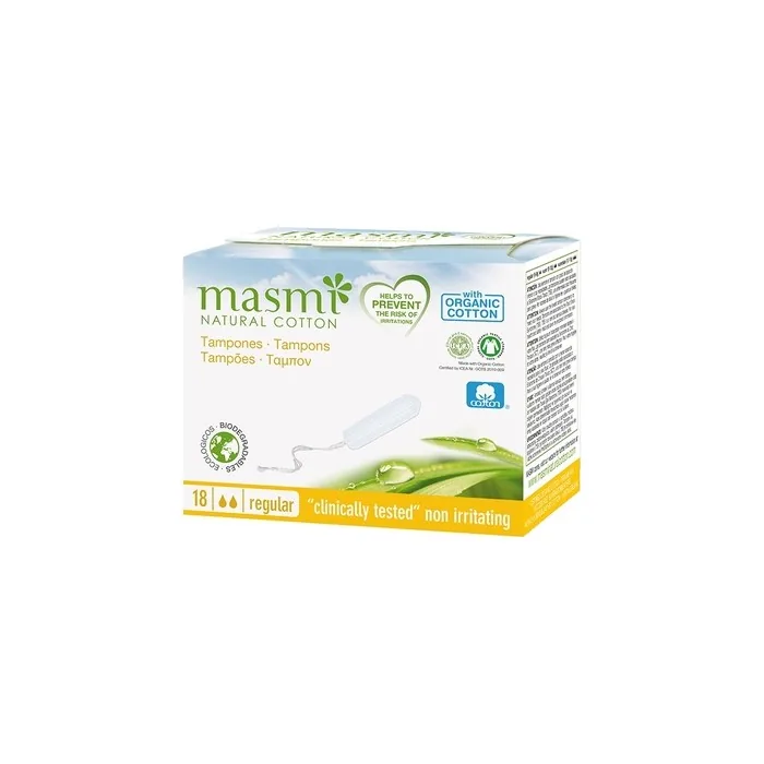 Masmi Organic Cotton Tampons Regular - 18 Pieces