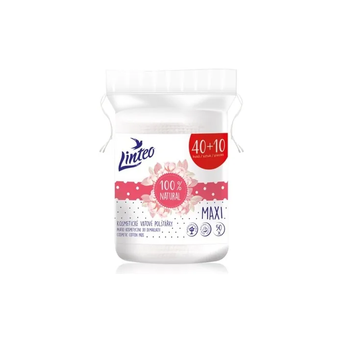 Linteo Natural Cotton Pads Maxi 40 10ks 50 Pads