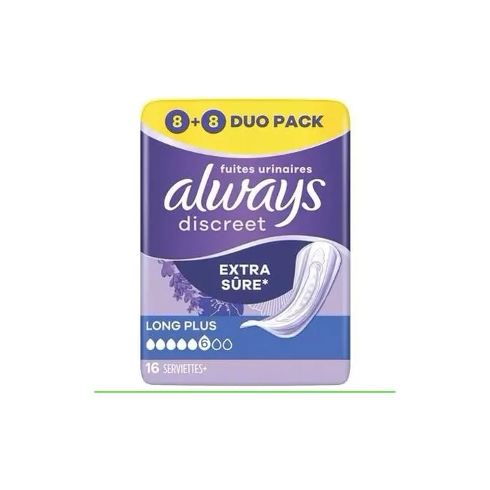 Always Discreet For Urinary Incontinence Long Plus Always