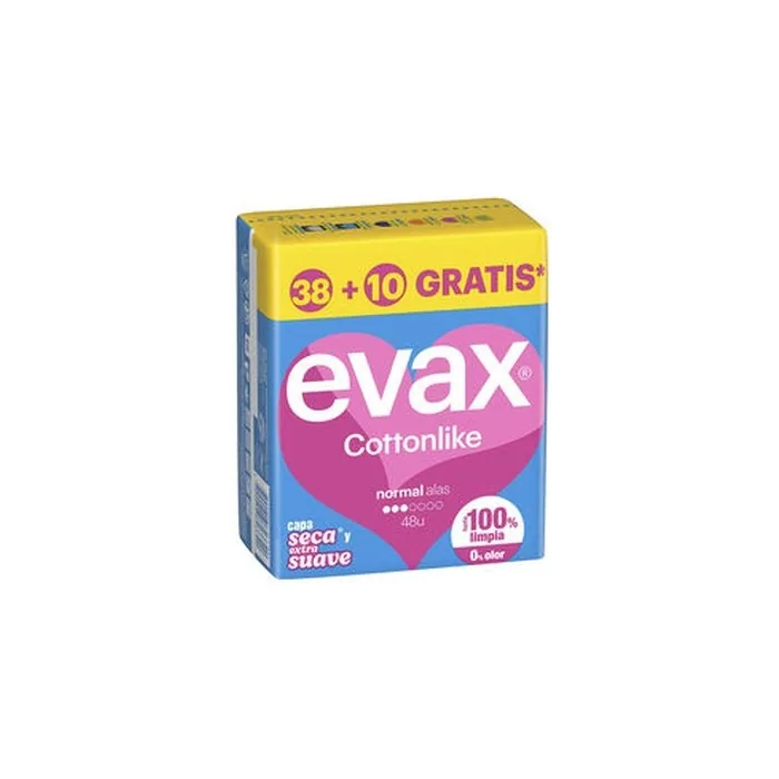 Evax Cottonlike Normal Pads With Wings 48 Units