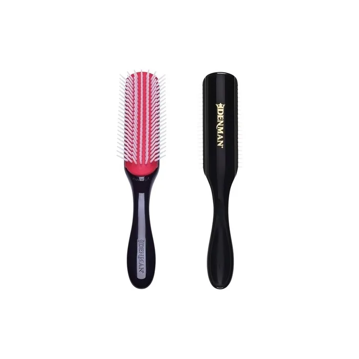 Denman Hairbrush D3 Black Handle with Red Cushion 7 Rows Black/Red