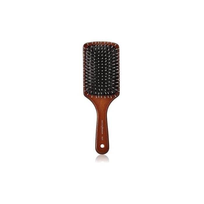 HERCULES SÄGEMANN 9047 Paddle Brush Natural Bristle Brush with Polyamide Pins for Long Hair Dark Wood