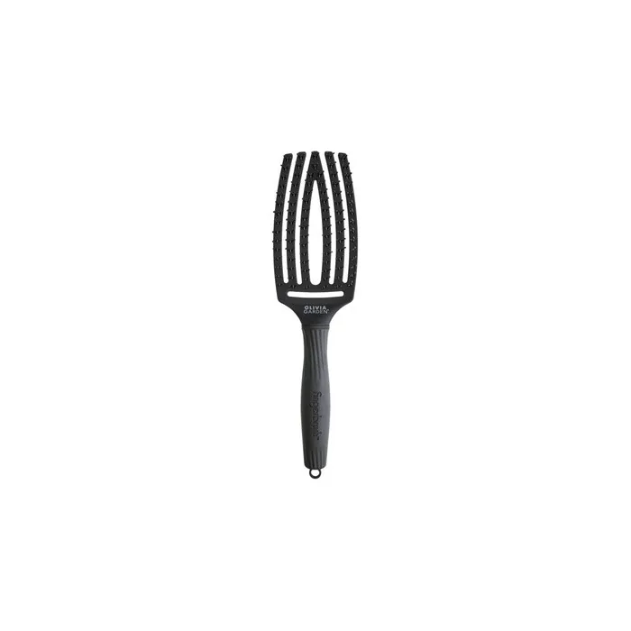 Olivia Garden Fingerbrush Care Iconic Double Pin Medium Black
