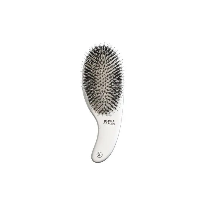 Olivia Garden Curve Boar & Nylon Silver Hairbrush