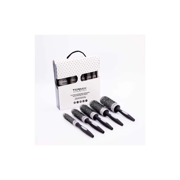 Termix Evolution Basic Hairbrushes for Normal Hair with Ionized Bristles - Pack of 5