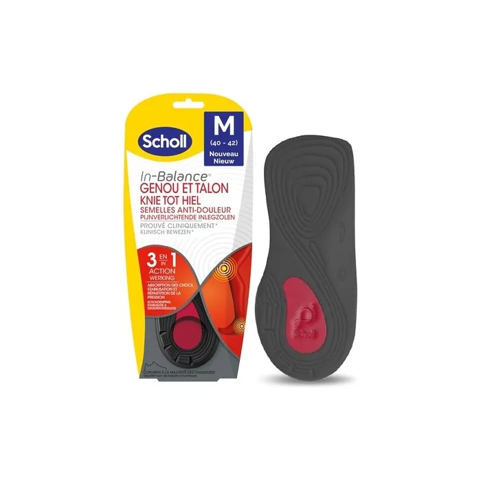 Scholl In-Balance Anti-Pain Insole Knee Heel Medium