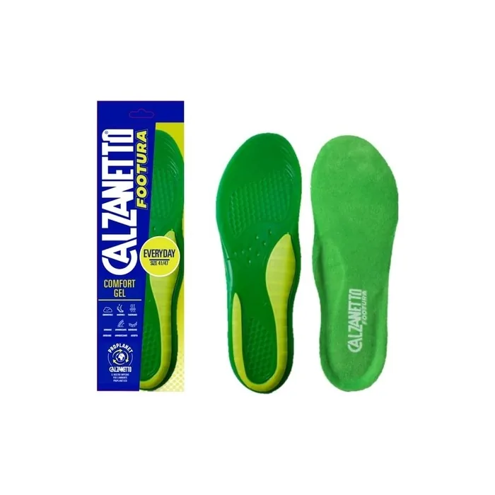 Calzanetto FOOTURA Everyday Man Lightweight Gel Insoles to Relieve Pressure and Absorb Vibration Green 38-45