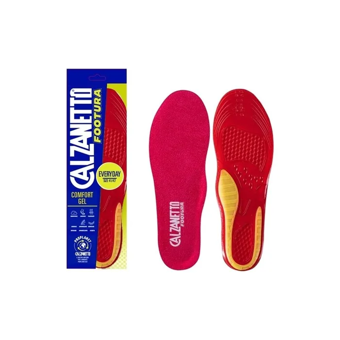 Calzanetto Footura Women's Everyday Gel Lightweight and Practical Insoles to Relieve Pressure and Absorb Vibration, Protecting Joints Raspberry Pink Universal Size 35.5-40.5