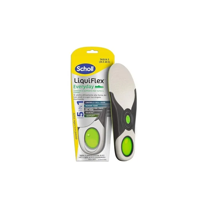 Scholl Liquiflex Everyday Comfort Shoe Technology 5 in 1 Insoles Size S 35.5-40.5