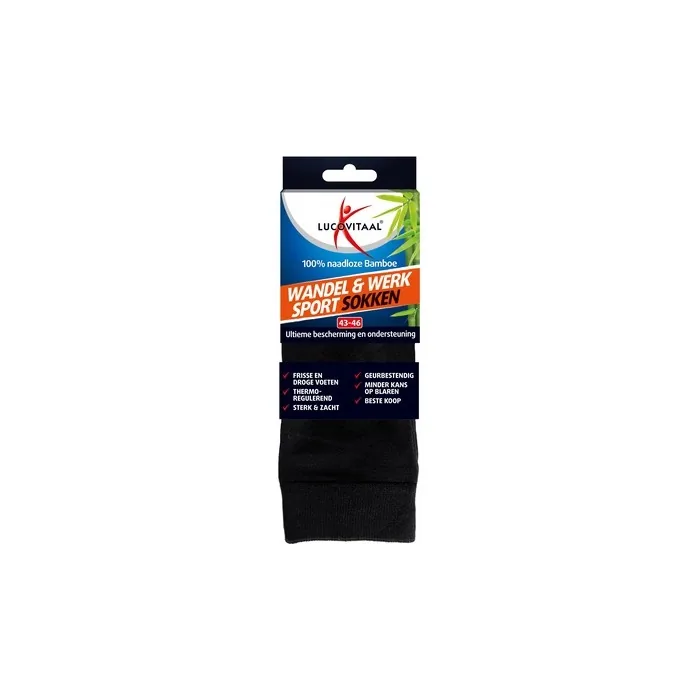 Lucovitaal Bamboo Walking Work & Sports Socks Size 4346