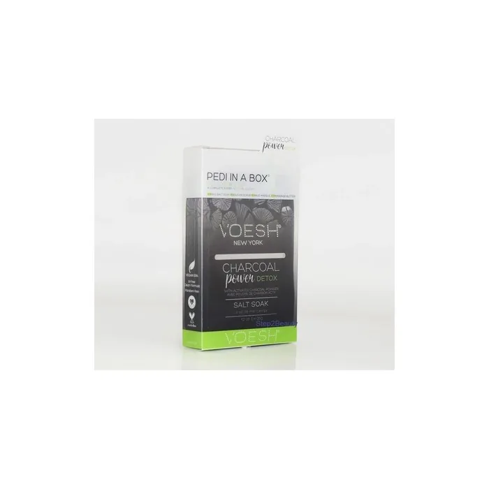 Voesh Pedi In A Box Deluxe 4 Step Charcoal Power Detox 30 Sets