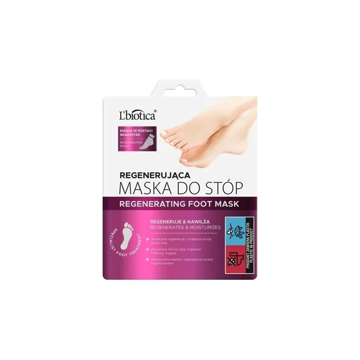 L'Biotica Regenerating Foot Mask In The Form Of Moisturizing Socks