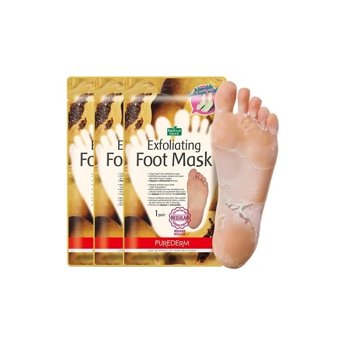 Purederm Exfoliating Foot Mask with Papaya & Chamomile Extract - Sock Type