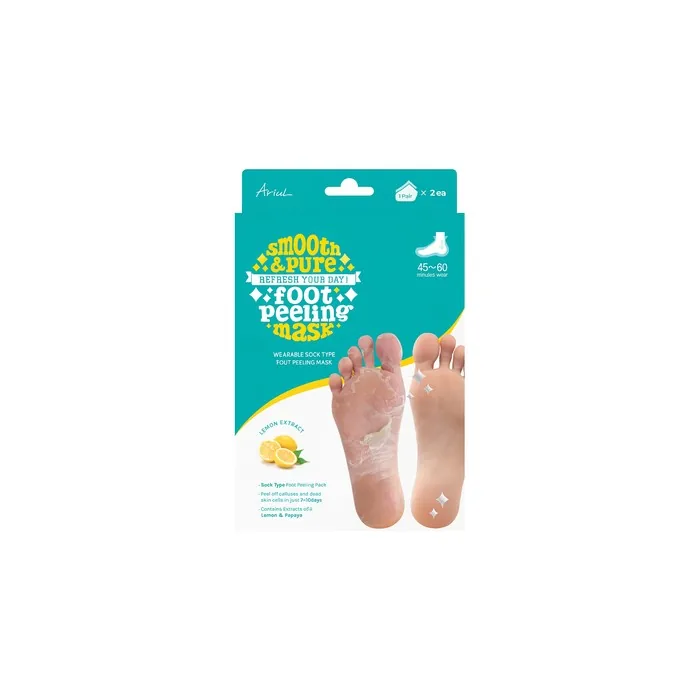 Ariul Smooth & Pure Foot Peeling Mask Exfoliating Foot Mask for Dead Skin Removal 2 Pairs Lemon & Papaya