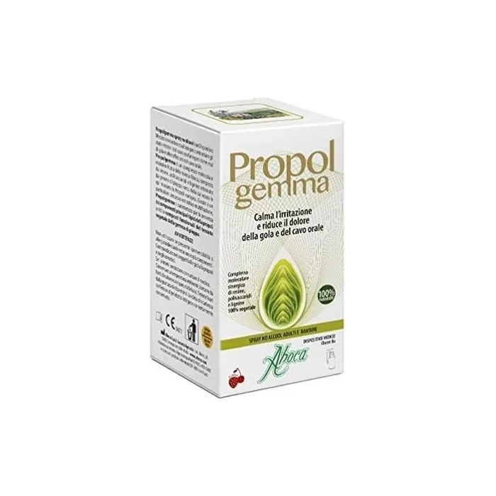 Aboca Propolgemma Spray No Alcohol for Adults and Children 30ml Protects the Mucous Membrane, Soothes Irritation and Reduces Throat and Oral Pain