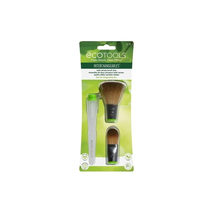 EcoTools Total Senses Foundation Brush Duo Interchangeables Makeup Brush with Aromatherapy