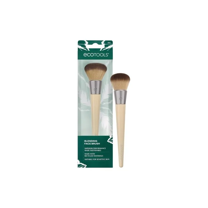 Ecotools Blending Face Makeup Brush For Liquid & Cream Foundation Bronzer & Blush Dense Synthetic Bristles Eco Friendly Crueltyfree Vegan