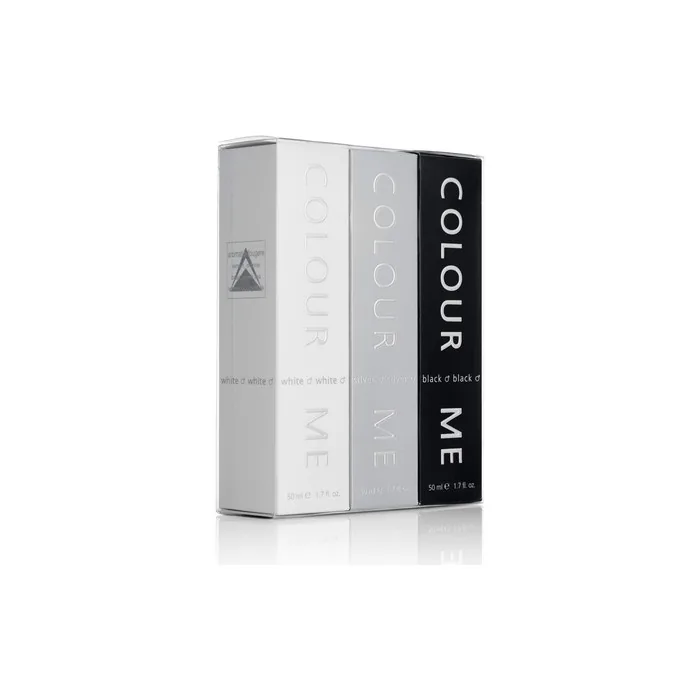 Colour Me White/Silver/Black Triple Pack Fragrance for Men 3 x 50ml Eau De