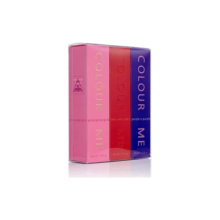Colour Me Pink Purple Red Triple Pack Fragrance for Women 3 x 50ml Eau De