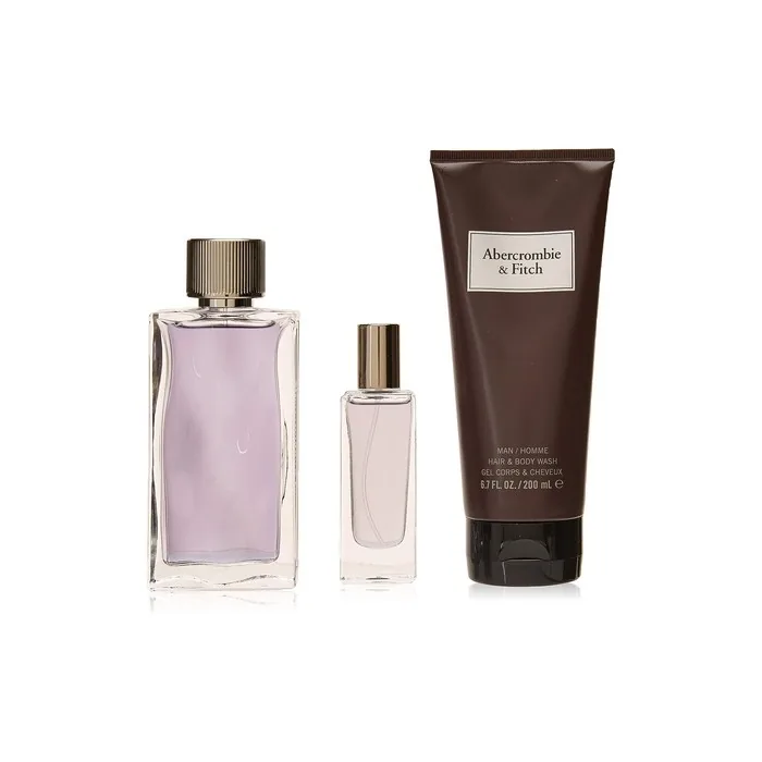 Abercrombie & Fitch First Instinct Man Giftset 100ml + 15ml Eau de Toilette Spray + 200ml Hair & Body Wash