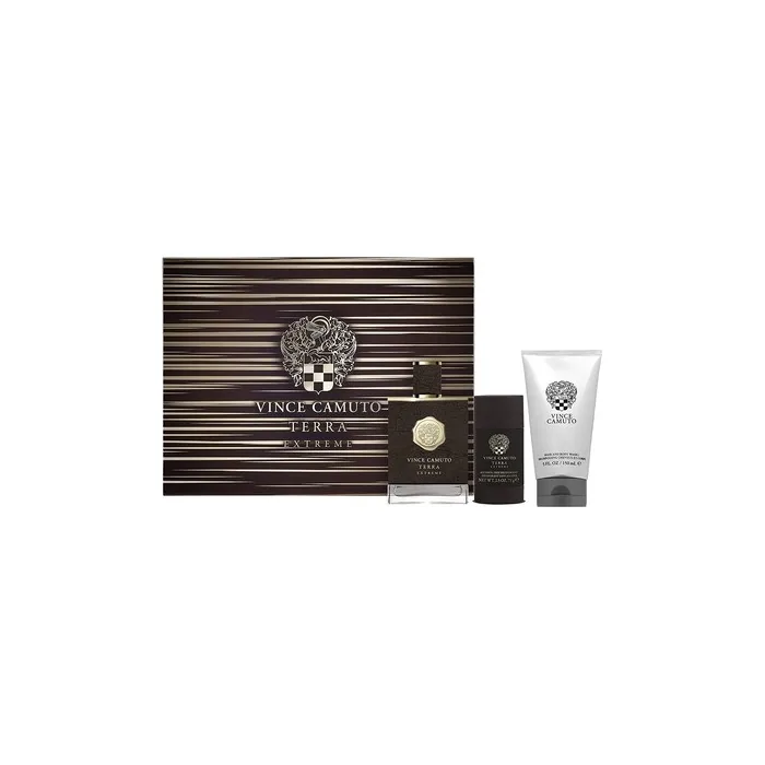 Vince Camuto Terra Extreme Eau de Parfum Spray Cologne for Men Gift Set Brown