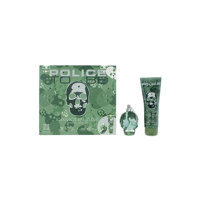 Police To Be Camouflage 2 Piece Gift Set Eau De Toilette 75ml and Body Lotion 100ml