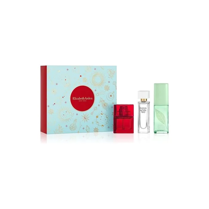 Elizabeth Arden Holiday Fragrance Gift Set 10ml Red Door Eau de Toilette+ 10ml White Tea Eau de Toilette + 15ml Green Tea Scent Spray