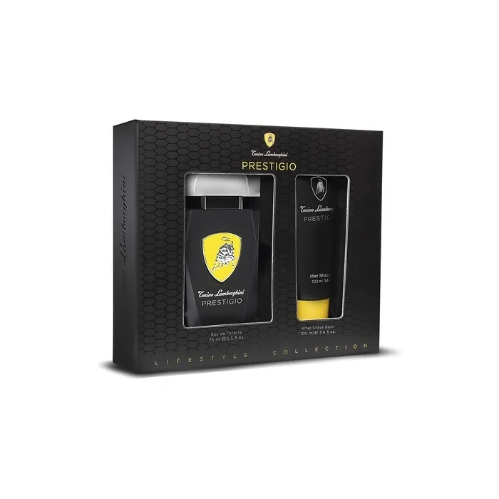 Tonino Lamborghini Men's Gift Set PRESTIGIO Edt Spray 75ml and After Shave Balm 100ml