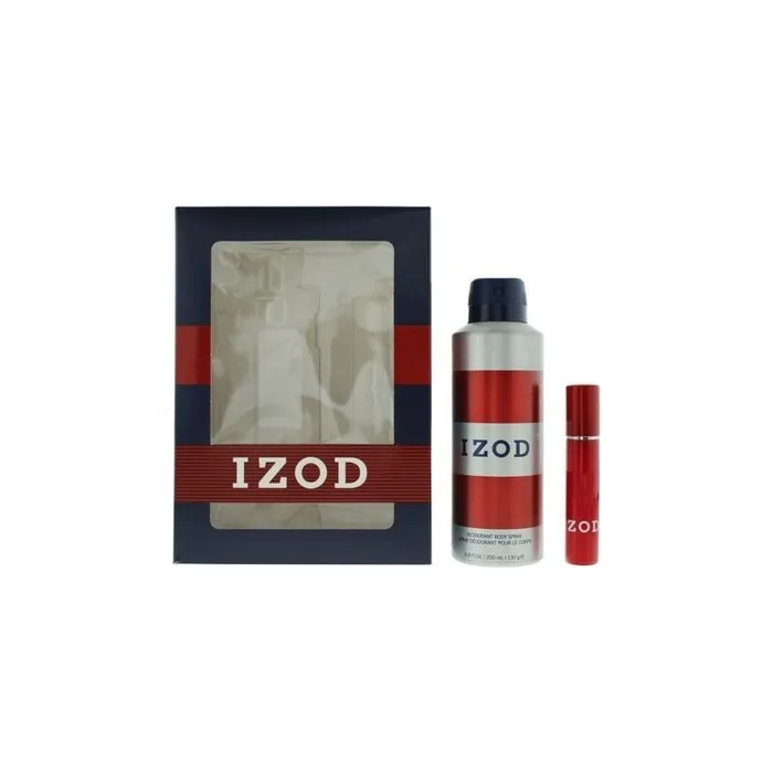 Izod Red 2 Piece Gift Set: Eau De Toilette 15ml - Body Spray 200ml For Men