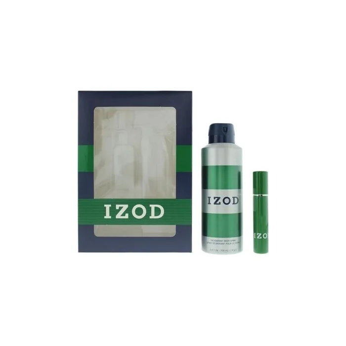 Izod Green 2 Piece Gift Set Eau de Toilette 15ml Body Spray 200ml for Men
