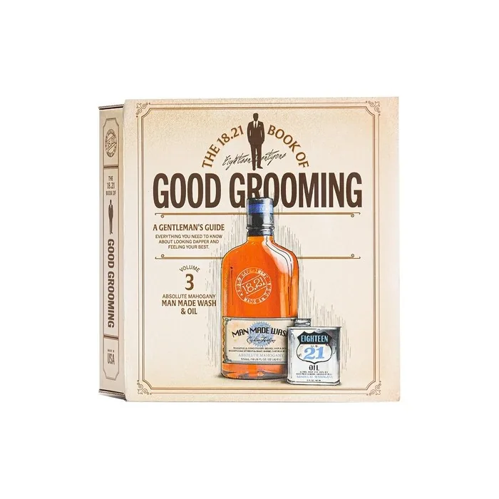 18.21 Man Made Book of Good Grooming Volume 3 Set Absolute Mahogany for Men