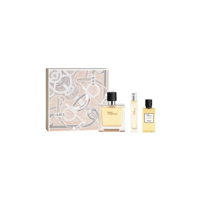 Hermes Terre D'Hermes Perfume Set - 75ml Spray, 15ml Spray, 40ml Shower Gel
