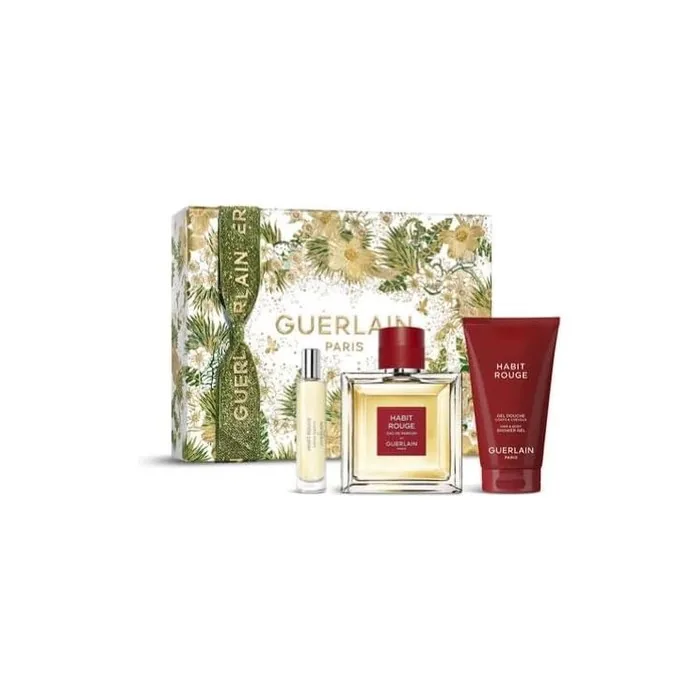 Guerlain Habit Rouge Gift Set EDT 100ml & 10ml Shower Gel 75ml