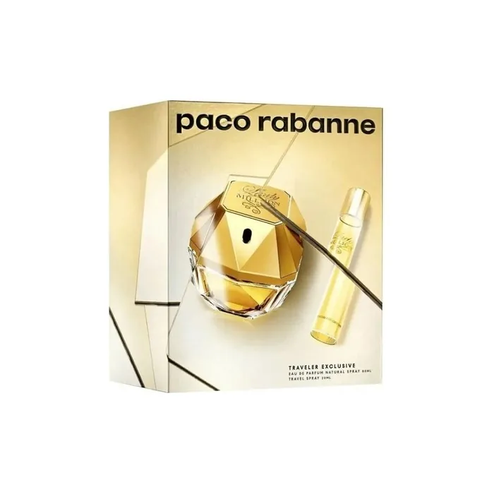 Paco Rabanne Lady Million Eau De Perfume Spray 80ml Set With Travel Spray 200ml
