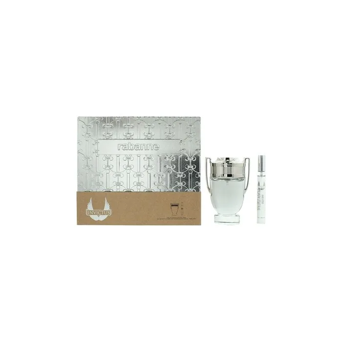 Paco Rabanne Invictus 2 Piece Gift Set Eau De Toilette Spray 100ml And 10ml For Men