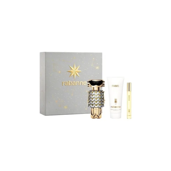 Rabanne Fame Eau De Parfum Spray Set 80ml Spray 100ml Body Lotion 10ml Spray