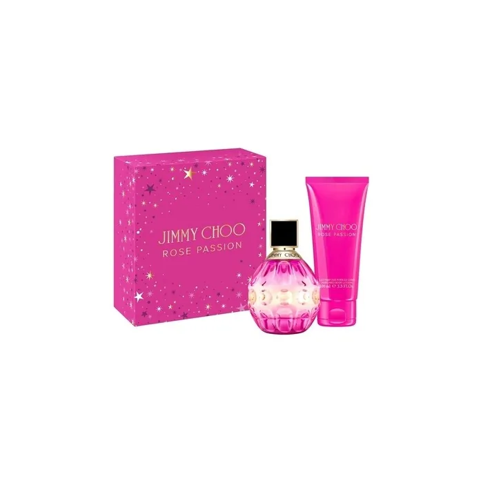Jimmy Choo Rose Passion Eau De Parfum Spray 60ml Body Lotion 100ml Set