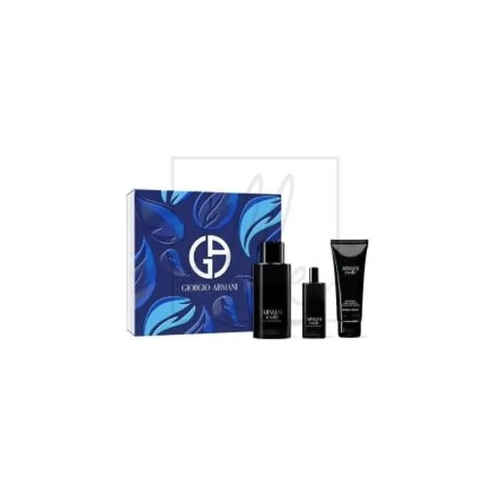 Giorgio Armani Code Homme Gift Set Includes 125 Ml Eau De Toilette 75 Ml Shower Gel And 15 Ml Miniature Eau De Toilette