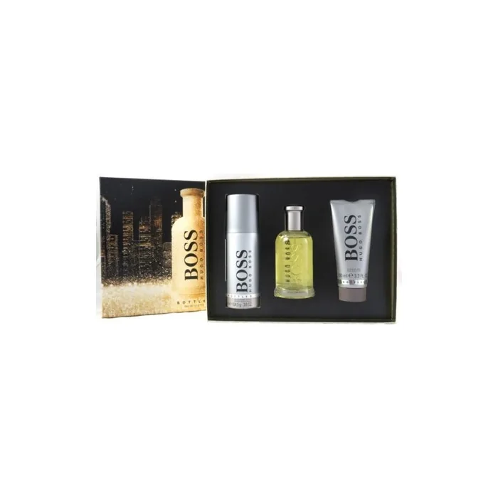 Hugo Boss Bottled Set 100ml EDT Spray, 150ml Deo Spray, 100ml Shower Gel
