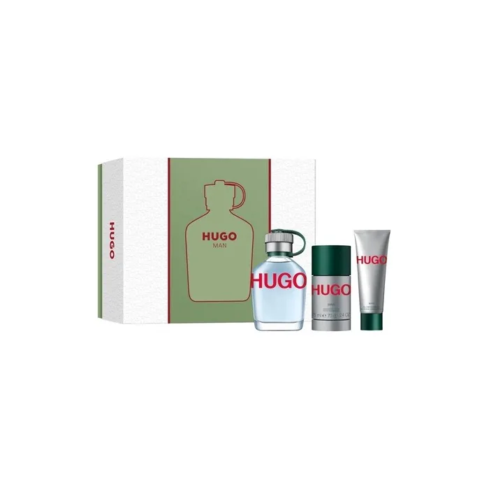 Hugo Man Set Eau De Toilette Spray 125ml + Deodorant Stick 75ml + Shower Gel 50ml By Hugo